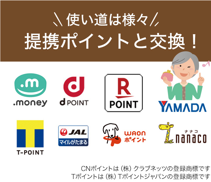 使い道は様々!提携ポイントと交換!